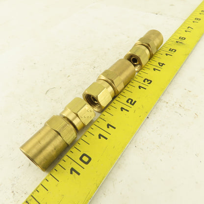 Lenz Brass Acetylene Hose Fitting 9/16-18 Female RH 5/16 ID 5/8 OD Hose Lot of 3