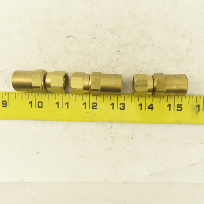 Lenz Brass Acetylene Hose Fitting 9/16-18 Female RH 5/16 ID 5/8 OD Hose Lot of 3