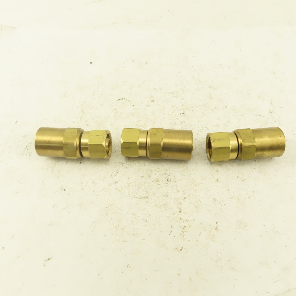 Lenz Brass Acetylene Hose Fitting 9/16-18 Female RH 5/16 ID 5/8 OD Hose Lot of 3