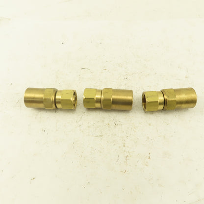 Lenz Brass Acetylene Hose Fitting 9/16-18 Female RH 5/16 ID 5/8 OD Hose Lot of 3