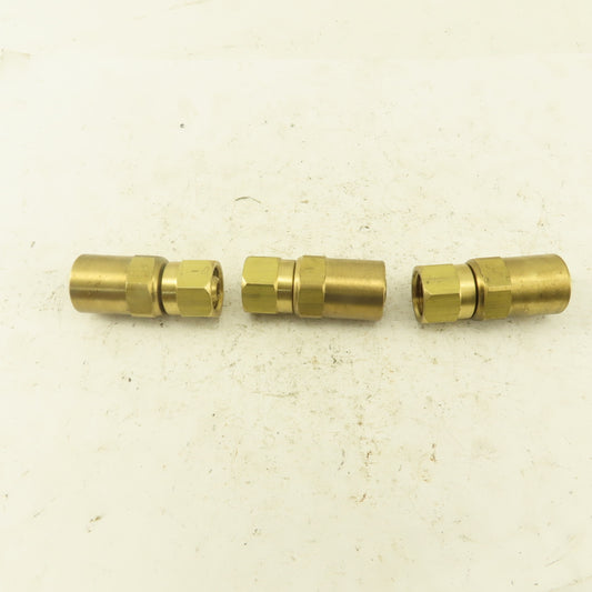 Lenz Brass Acetylene Hose Fitting 9/16-18 Female RH 5/16 ID 5/8 OD Hose Lot of 3
