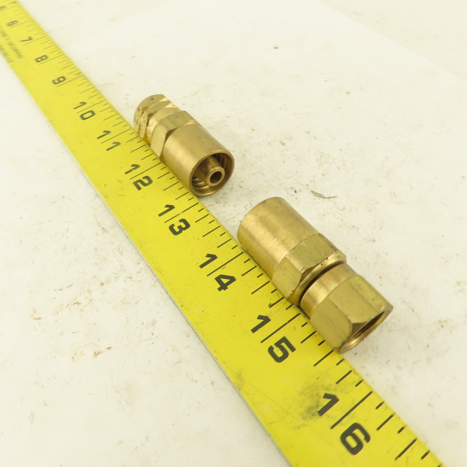Lenz Brass Acetylene Hose Fitting 9/16-18 Female LH 5/16 ID 5/8 OD Hose Lot of 2