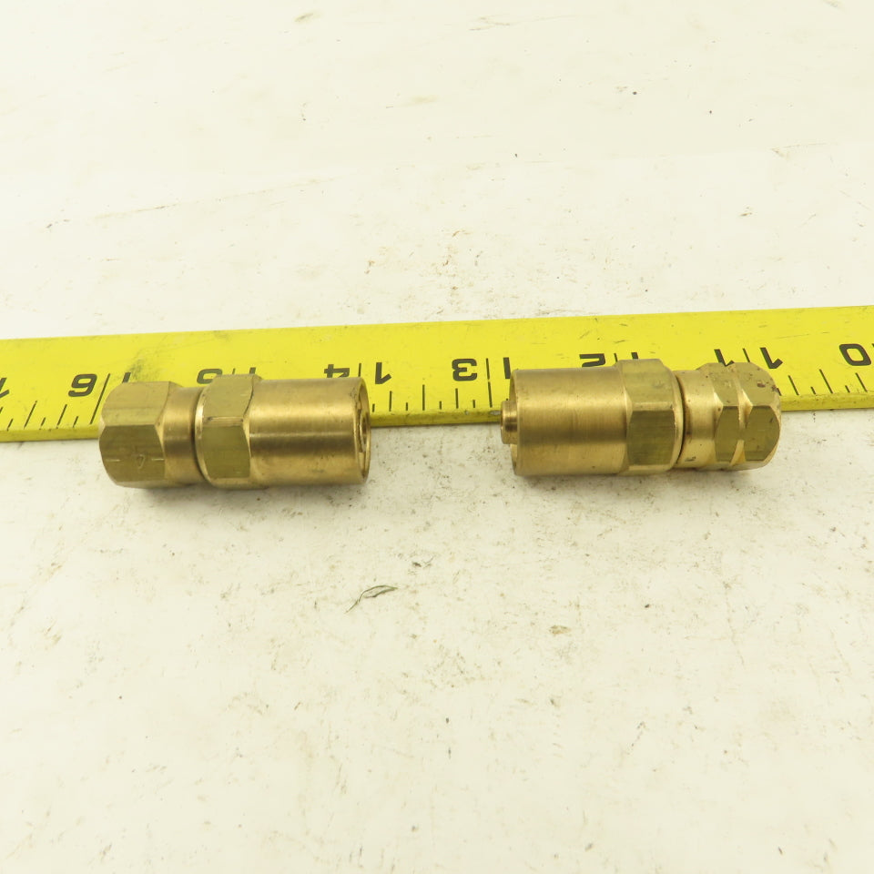 Lenz Brass Acetylene Hose Fitting 9/16-18 Female LH 5/16 ID 5/8 OD Hose Lot of 2