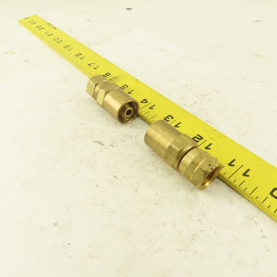 Lenz Brass Acetylene Hose Fitting 9/16-18 Female LH 5/16 ID 5/8 OD Hose Lot of 2