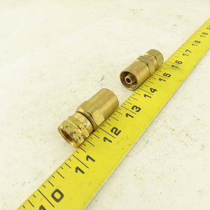 Lenz Brass Acetylene Hose Fitting 9/16-18 Female LH 5/16 ID 5/8 OD Hose Lot of 2