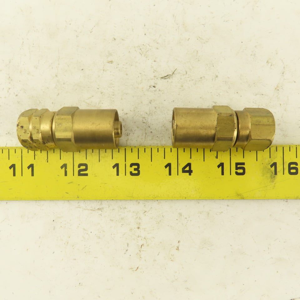 Lenz Brass Acetylene Hose Fitting 9/16-18 Female LH 5/16 ID 5/8 OD Hose Lot of 2