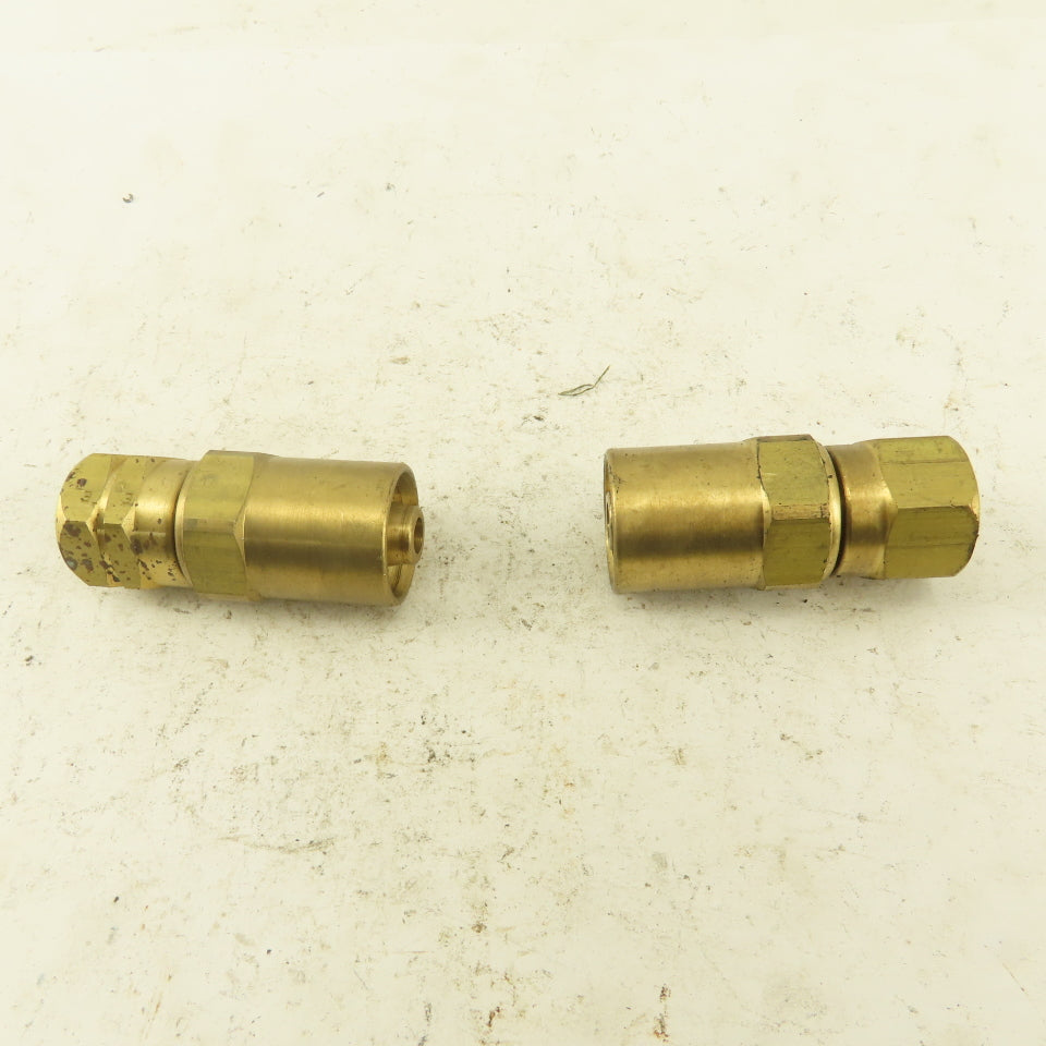 Lenz Brass Acetylene Hose Fitting 9/16-18 Female LH 5/16 ID 5/8 OD Hose Lot of 2