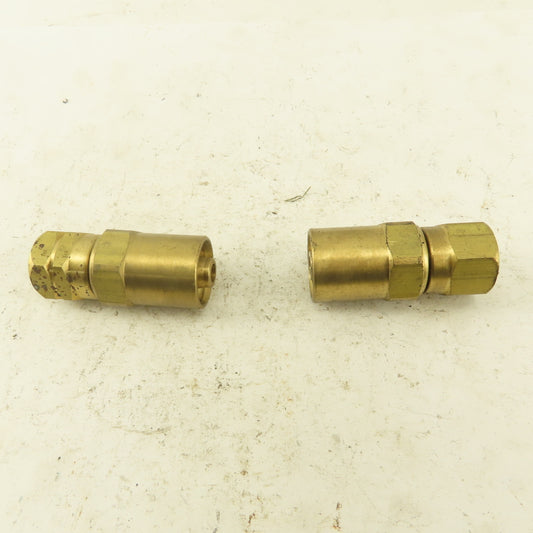 Lenz Brass Acetylene Hose Fitting 9/16-18 Female LH 5/16 ID 5/8 OD Hose Lot of 2
