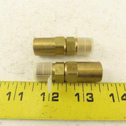 Lenz Brass Oxygen Hose Fitting 9/16-18 Male RH 1/4 ID 1/2" OD Hose Lot of 2