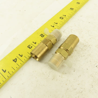 Lenz Brass Oxygen Hose Fitting 9/16-18 Male RH 1/4 ID 1/2" OD Hose Lot of 2