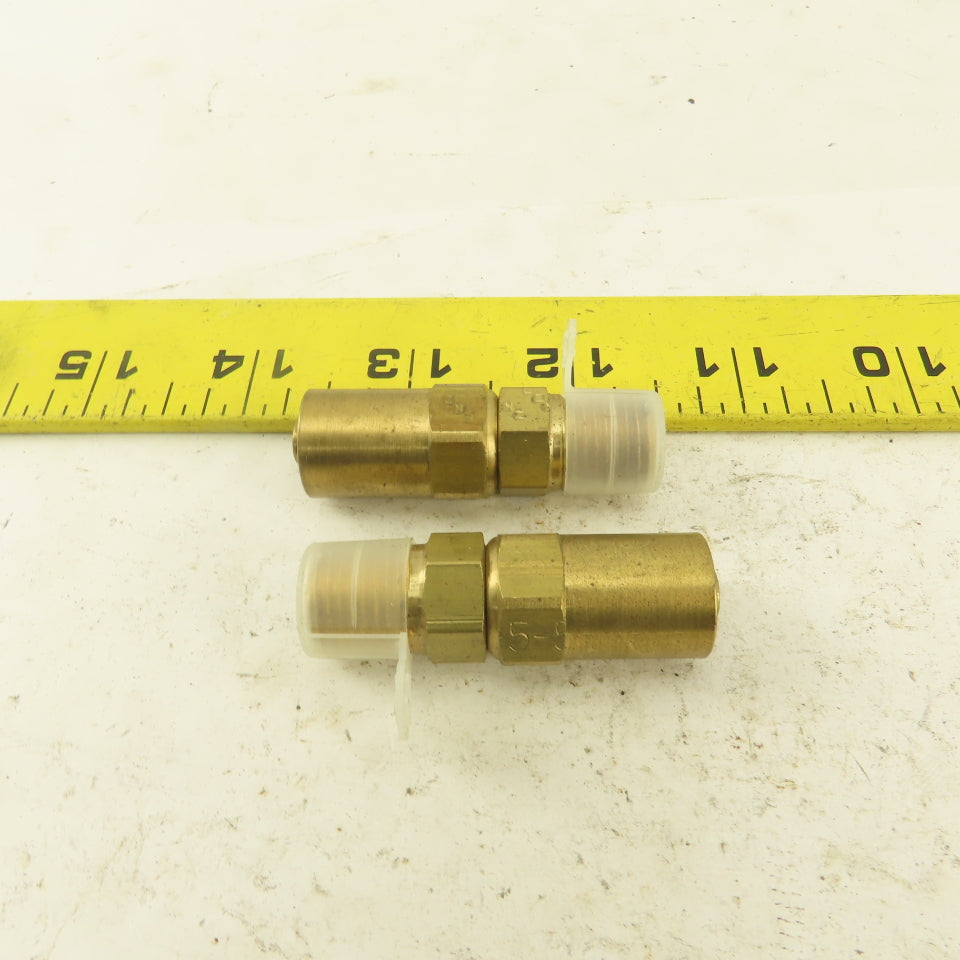 Lenz Brass Oxygen Hose Fitting 9/16-18 Male RH 1/4 ID 1/2" OD Hose Lot of 2