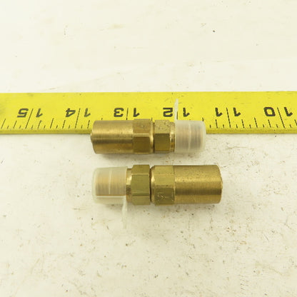 Lenz Brass Oxygen Hose Fitting 9/16-18 Male RH 1/4 ID 1/2" OD Hose Lot of 2