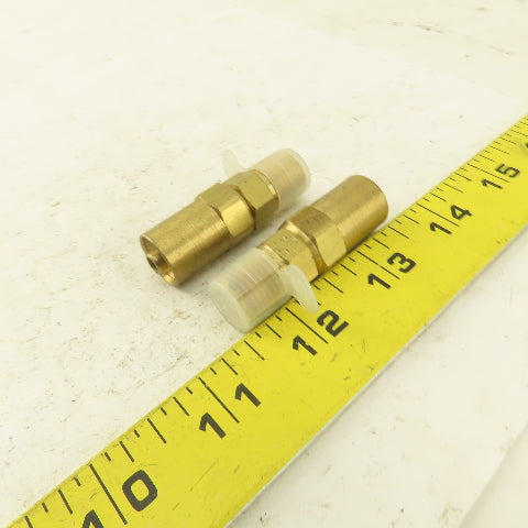 Lenz Brass Oxygen Hose Fitting 9/16-18 Male RH 1/4 ID 1/2" OD Hose Lot of 2