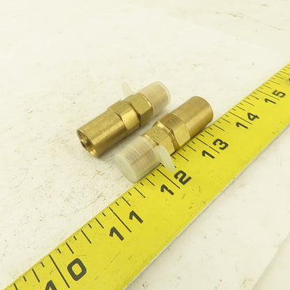 Lenz Brass Oxygen Hose Fitting 9/16-18 Male RH 1/4 ID 1/2" OD Hose Lot of 2