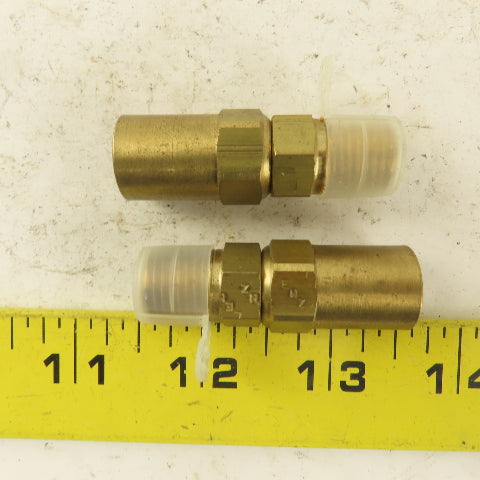 Lenz Brass Oxygen Hose Fitting 9/16-18 Male RH 1/4 ID 1/2" OD Hose Lot of 2