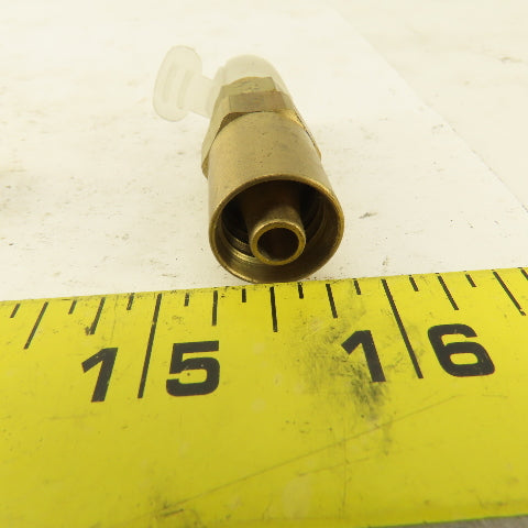 Lenz Brass Oxygen Hose Fitting 9/16-18 Male RH 1/4 ID 1/2" OD Hose Lot of 2