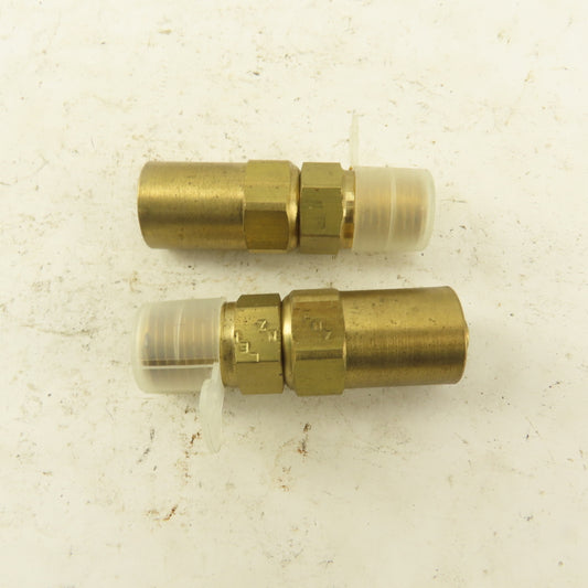 Lenz Brass Oxygen Hose Fitting 9/16-18 Male RH 1/4 ID 1/2" OD Hose Lot of 2