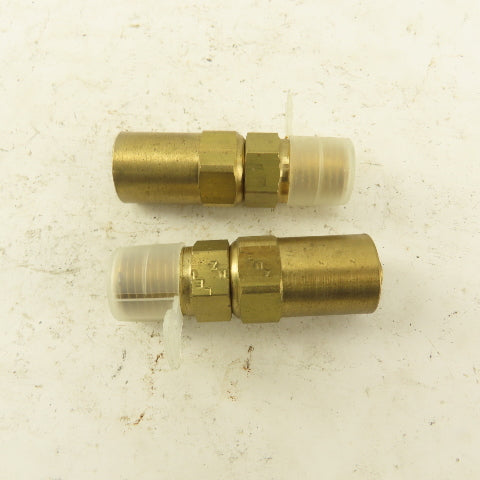 Lenz Brass Oxygen Hose Fitting 9/16-18 Male RH 1/4 ID 1/2" OD Hose Lot of 2