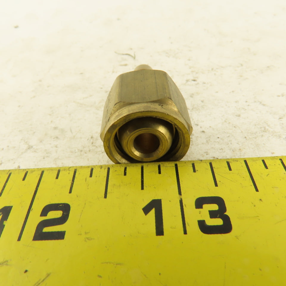 Lenz 12W Brass Oxygen Hose Fitting 9/16-18 Female RH 1/4 Hose Lot 5