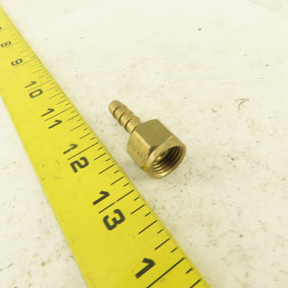 Lenz 12W Brass Oxygen Hose Fitting 9/16-18 Female RH 1/4 Hose Lot 5