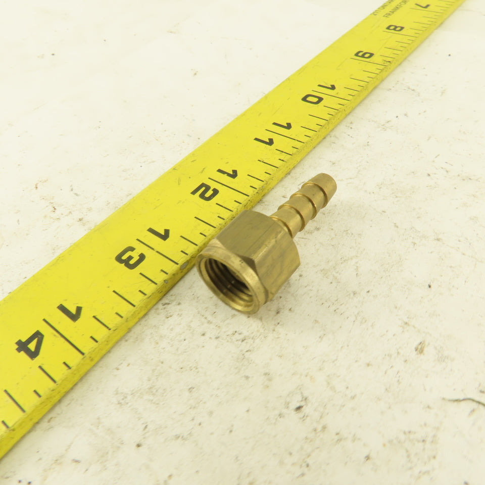 Lenz 12W Brass Oxygen Hose Fitting 9/16-18 Female RH 1/4 Hose Lot 5