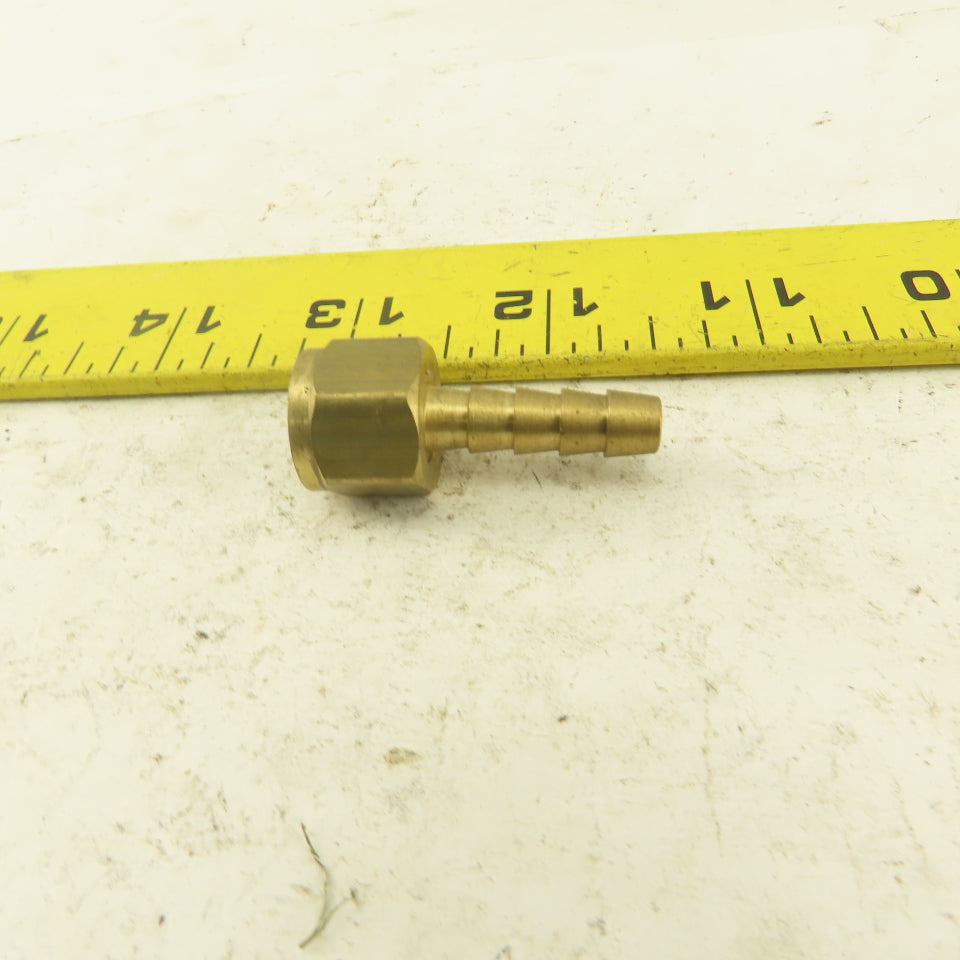 Lenz 12W Brass Oxygen Hose Fitting 9/16-18 Female RH 1/4 Hose Lot 5