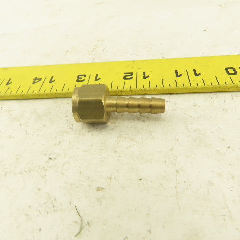 Lenz 12W Brass Oxygen Hose Fitting 9/16-18 Female RH 1/4 Hose Lot 5
