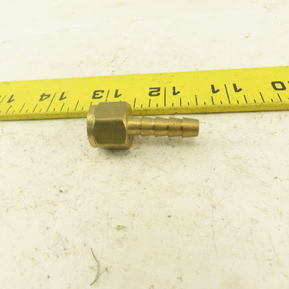 Lenz 12W Brass Oxygen Hose Fitting 9/16-18 Female RH 1/4 Hose Lot 5