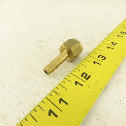 Lenz 12W Brass Oxygen Hose Fitting 9/16-18 Female RH 1/4 Hose Lot 5