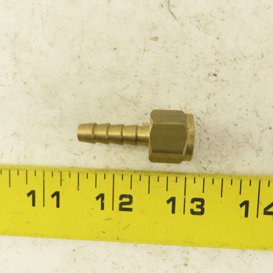 Lenz 12W Brass Oxygen Hose Fitting 9/16-18 Female RH 1/4 Hose Lot 5