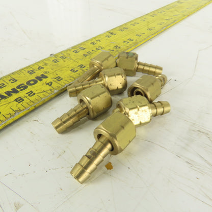 Lenz Brass Acetylene Hose Fitting 9/16-18 Female LH 5/16" ID Hose Lot/7