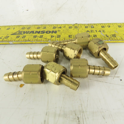Lenz Brass Acetylene Hose Fitting 9/16-18 Female LH 5/16" ID Hose Lot/7