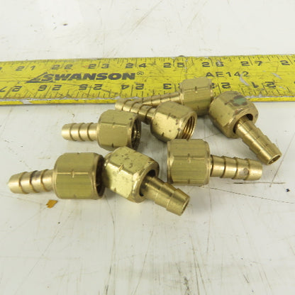 Lenz Brass Acetylene Hose Fitting 9/16-18 Female LH 5/16" ID Hose Lot/7