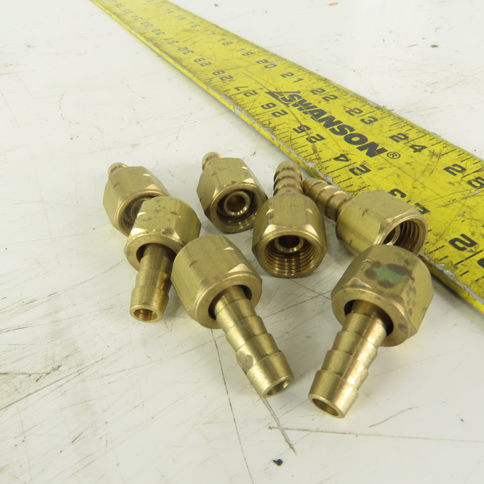 Lenz Brass Acetylene Hose Fitting 9/16-18 Female LH 5/16" ID Hose Lot/7