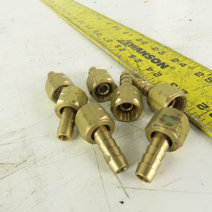 Lenz Brass Acetylene Hose Fitting 9/16-18 Female LH 5/16" ID Hose Lot/7