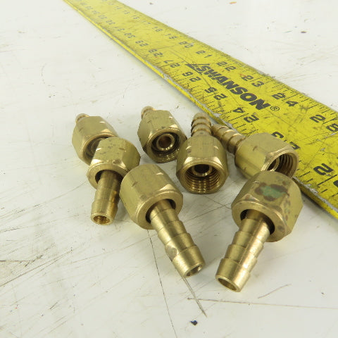 Lenz Brass Acetylene Hose Fitting 9/16-18 Female LH 5/16" ID Hose Lot/7
