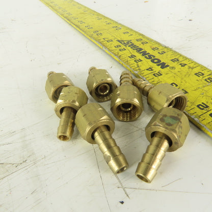 Lenz Brass Acetylene Hose Fitting 9/16-18 Female LH 5/16" ID Hose Lot/7