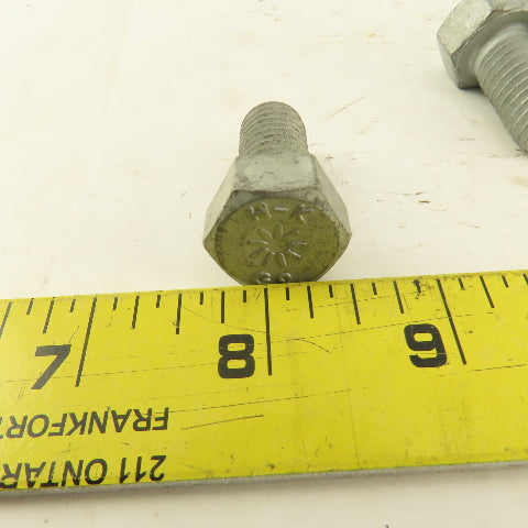 1/2"-13 x 1" Grade 9 Hex Head Bolt Zinc Plated Lot Of 10