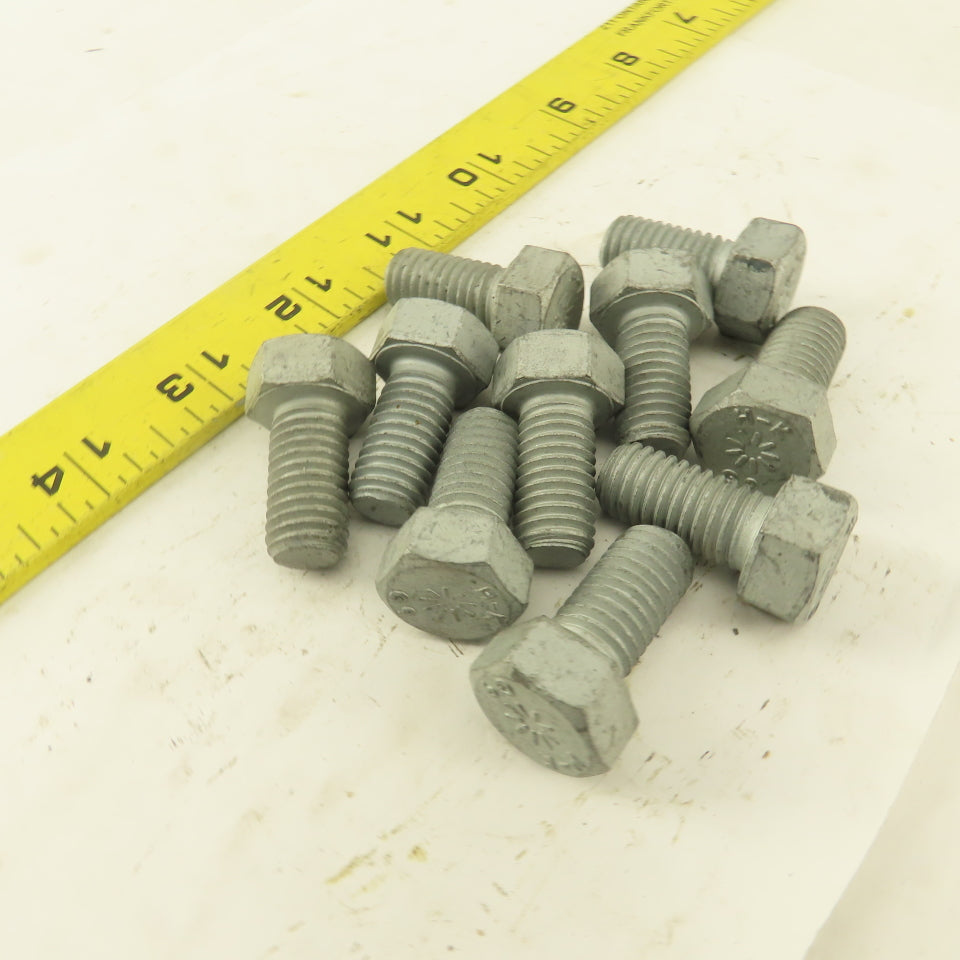 1/2"-13 x 1" Grade 9 Hex Head Bolt Zinc Plated Lot Of 10