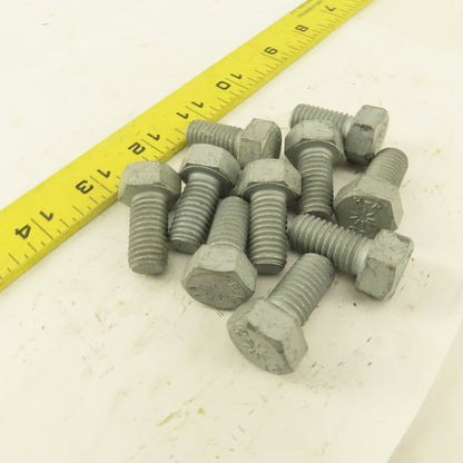 1/2"-13 x 1" Grade 9 Hex Head Bolt Zinc Plated Lot Of 10