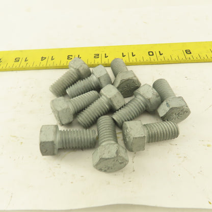 1/2"-13 x 1" Grade 9 Hex Head Bolt Zinc Plated Lot Of 10