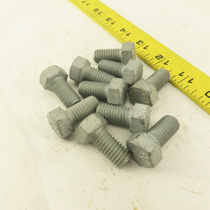 1/2"-13 x 1" Grade 9 Hex Head Bolt Zinc Plated Lot Of 10