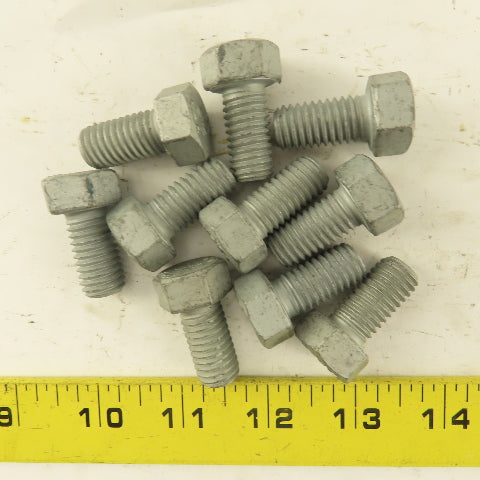1/2"-13 x 1" Grade 9 Hex Head Bolt Zinc Plated Lot Of 10