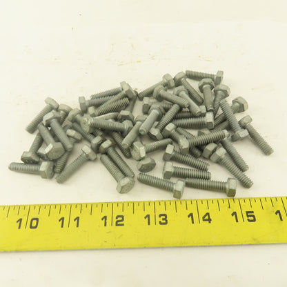 1/4"-20 x 1" Grade 9 Zinc Plated Hex Head Full Thread Bolt Lot Of 49
