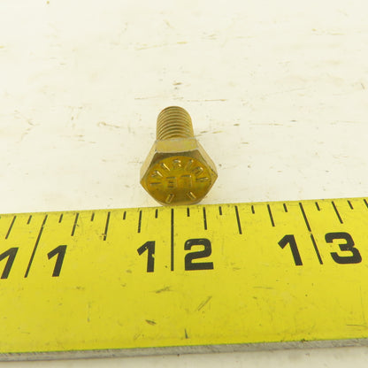3/8"-16 x 7/8" Grade 8 Yellow Zinc Coated Hex Head Bolt USA Lot Of 50
