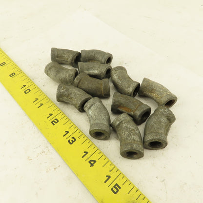 1/8" FNPT Galvanized Steel 45° Elbow Lot of 12