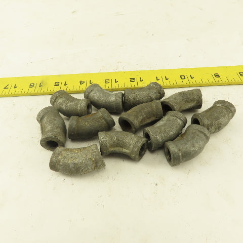 1/8" FNPT Galvanized Steel 45° Elbow Lot of 12