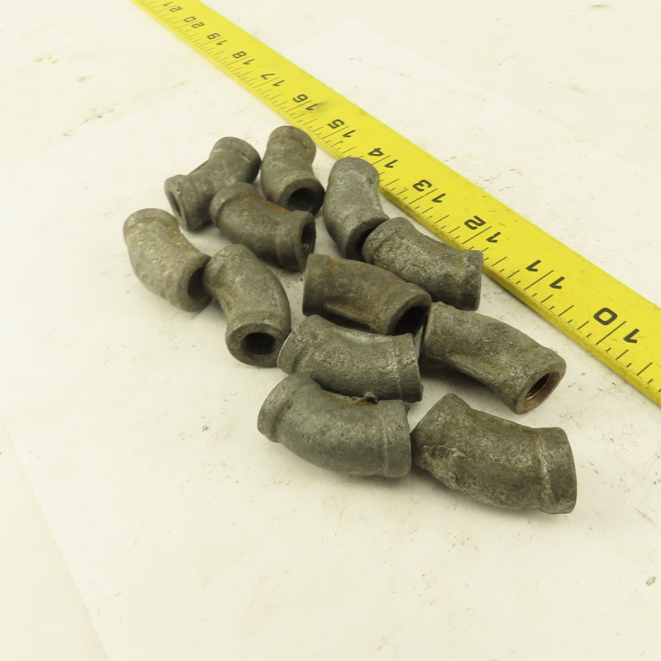 1/8" FNPT Galvanized Steel 45° Elbow Lot of 12