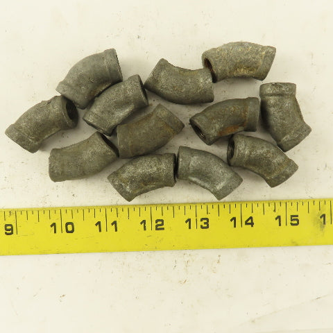 1/8" FNPT Galvanized Steel 45° Elbow Lot of 12