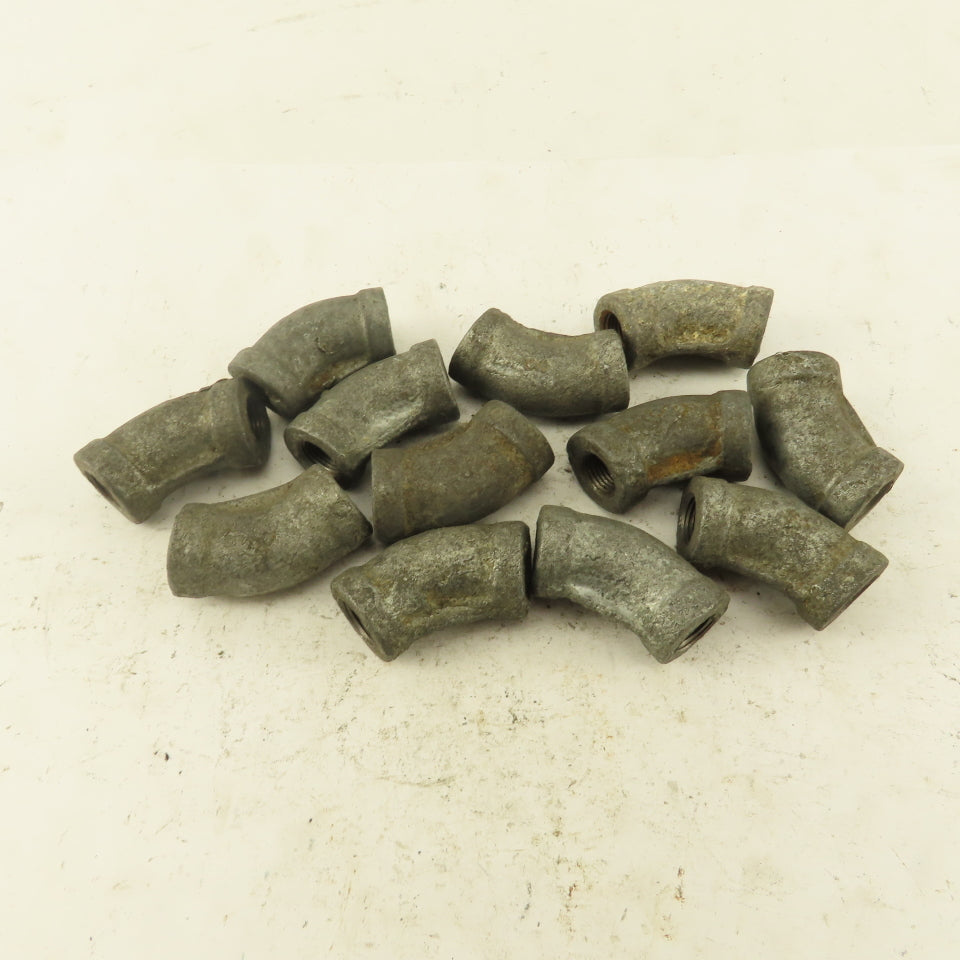 1/8" FNPT Galvanized Steel 45° Elbow Lot of 12